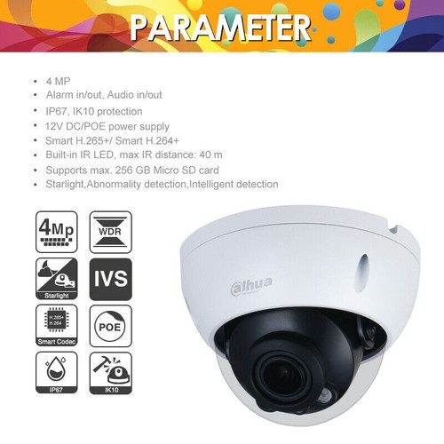 Cámara IP 4MP Audio 5x Zoom Starlight H.265+ IVS WDR IPC-HDBW2431R-ZAS-S2 - Imagen 2 de 4