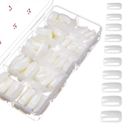 BESUCHE DEN MELLIEX-STORE 500 Stück Künstliche Fingernägel Natürliche Falsche Kunst Volles Sarg Nägel Tips