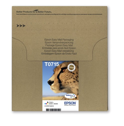 Genuine Epson TO715, 4 Colour Multipack 