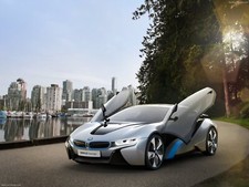 Cars bmw i8 concept Desk Mat Stitched