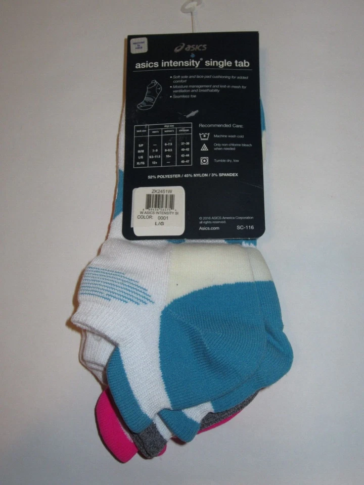 Calcetines para correr ASICS Intensity Single Tab No Show para mujer L (10-11,5) ¡NUEVOS! Pack de 3 Foto 3 de 3