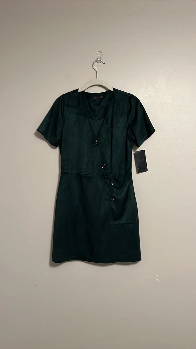 Zara green suede clearance dress