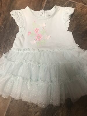 baby girls 12 months floral tutu outfit very cute blue little me 