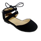 New Kids Girls Comfort Casual Ballet Flat Lace Up Ankle Strap Dress Shoes