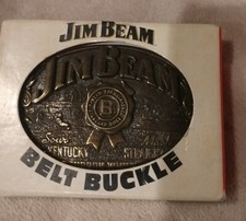 Vintage 1993 Jim Beam Belt Buckle Limited Edition Brass USA Made