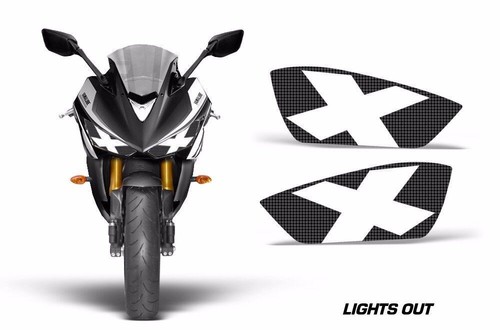 Street Bike Headlight Eye Graphics Kit Decal Cover For Yamaha R3 2015 LIGHTS OUT - 第 1/1 張圖片