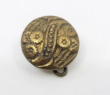 Antique Edwardian Flowers Pattern Dress Scarf Shoe Clip Patented