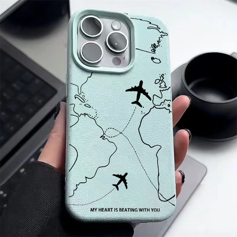 Phone Case For iPhone 16 15 Pro Max 14 13 12 11 Plane Silicone TPU Soft Cover