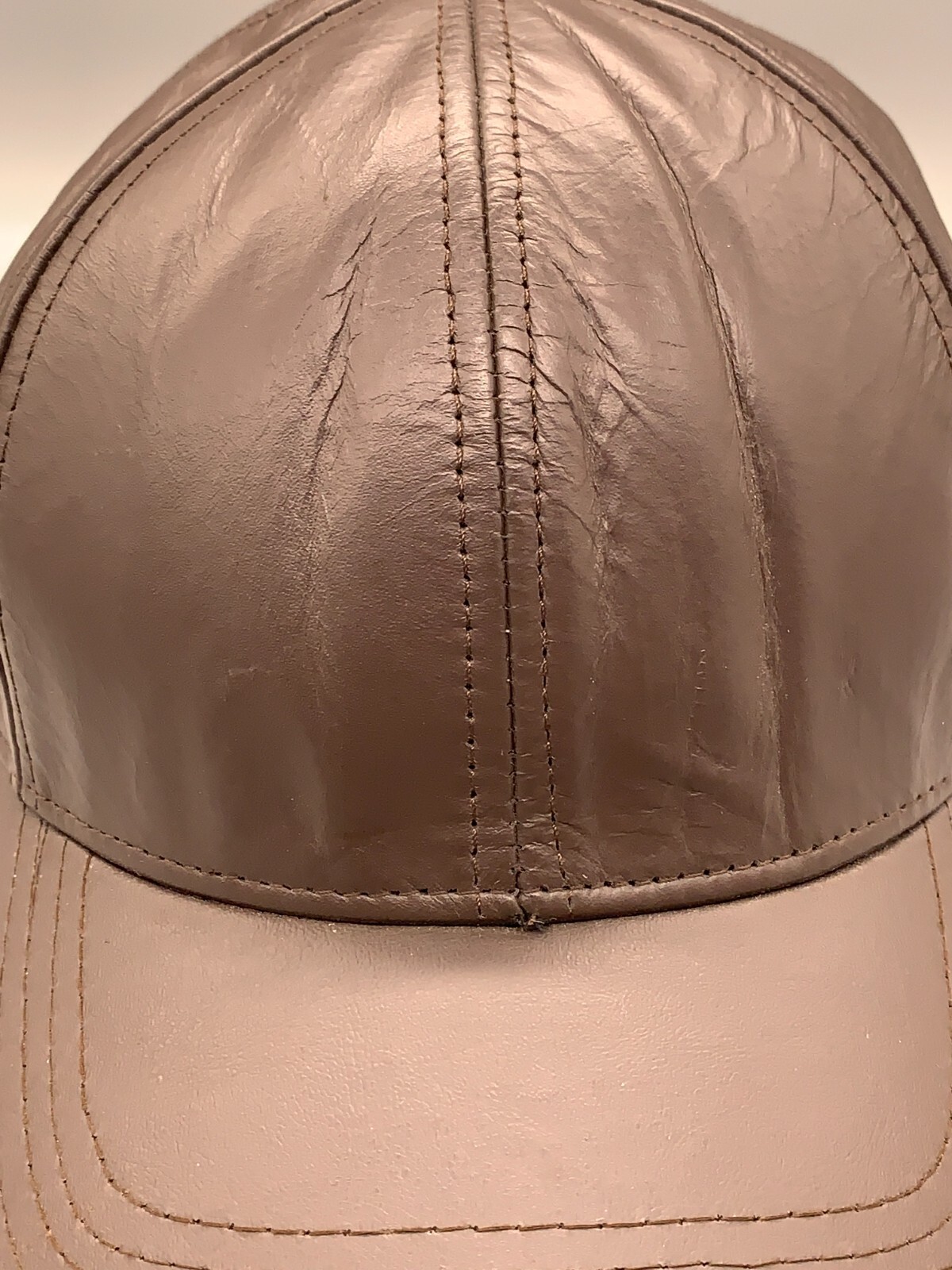 Leather Hat Cap Adjustable Strap Back Brown Baseb… - image 2