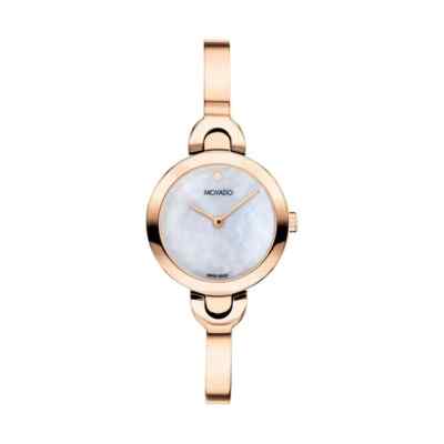 Movado ROSE GOLD Women's Intrigue Bangle Watch, 24mm