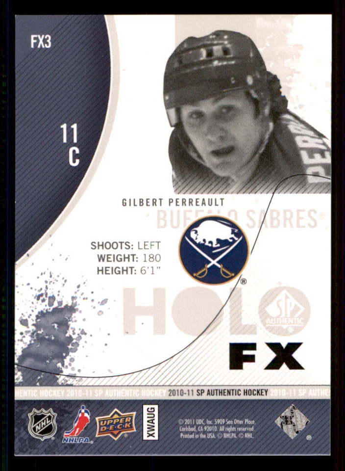 2010-11 SP Authentic Holoview FX #FX3 Gilbert Perreault - Image 2 of 2