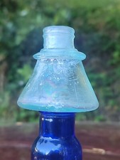 Neat Old Carter's Ink Well Antique Aqua Cone Ink Bottle!