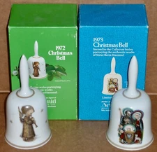 Two Schmid Christmas Collector Bells 1972 & 1973  by Berta Hummel w/ Orig. Boxes