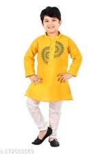 Indian Bollywood Wear Boys Cotton Boys Kurta  Payjama Sets Pack Of 1