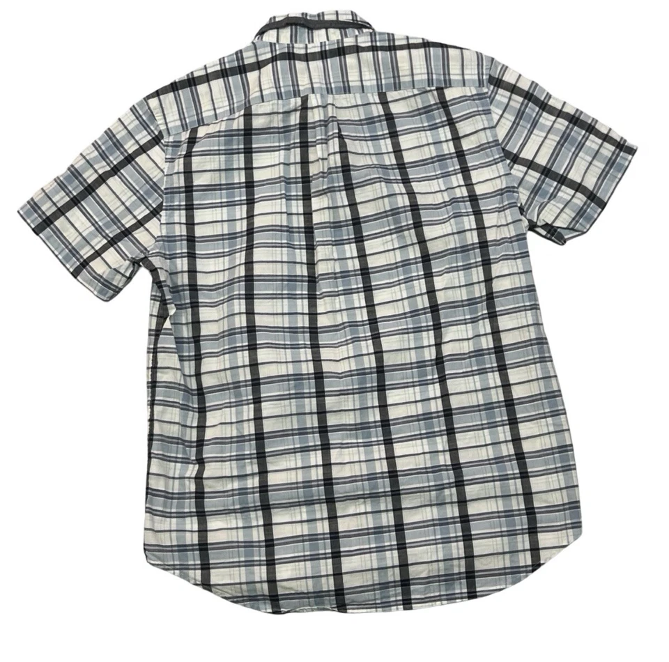 Michael Bastian Button Down Shirt Mens Medium Short Sleeve Blue White Striped - Image 2 of 4