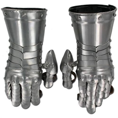 Medieval Templar Knight Gauntlets Functional Armor Polished Steel 20g Gloves