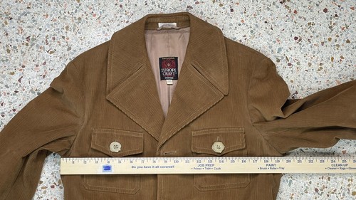 Europe Craft Exclusive Import Vintage Men's Brown Corduroy Jacket Size 38 - Picture 15 of 17