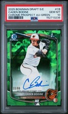 2025 Bowman Draft Sapphire 1st Chrome Caden Bodine Auto Green /99 PSA 10 - POP 1