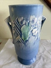 Antique Roseville Clemana Blue Art Deco Pottery 9 1/2 Inches Tall