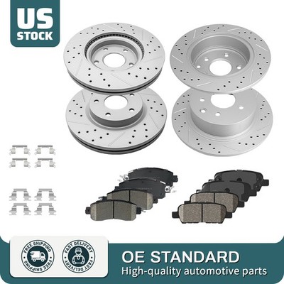 296mm Front + 291mm Rear Disc Rotors Brake Pads Kit For 2013-2020 Nissan Altima