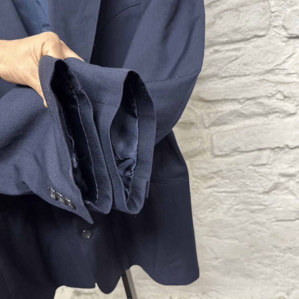 Circle S Blazer Mens 48L Western Navy Blue Sport Coat Blazer Made In USA Vintage - Image 3 of 4