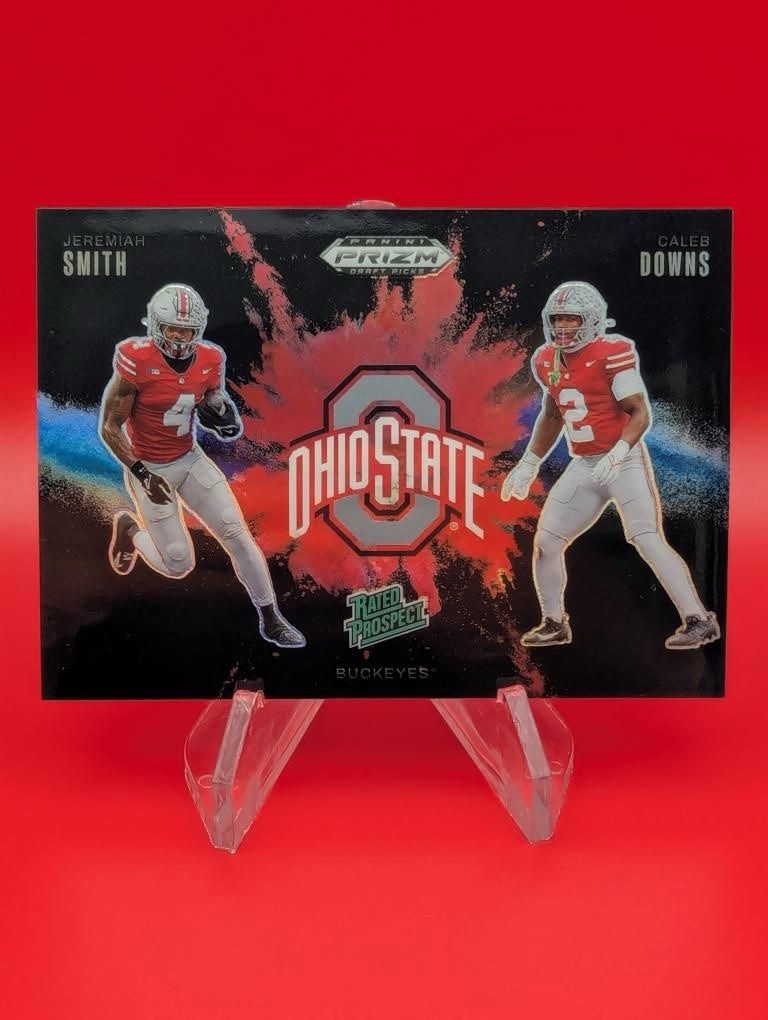 2025 Prizm Draft Picks Caleb Downs / Jeremiah Smith FOTL Dual Black Color Blast