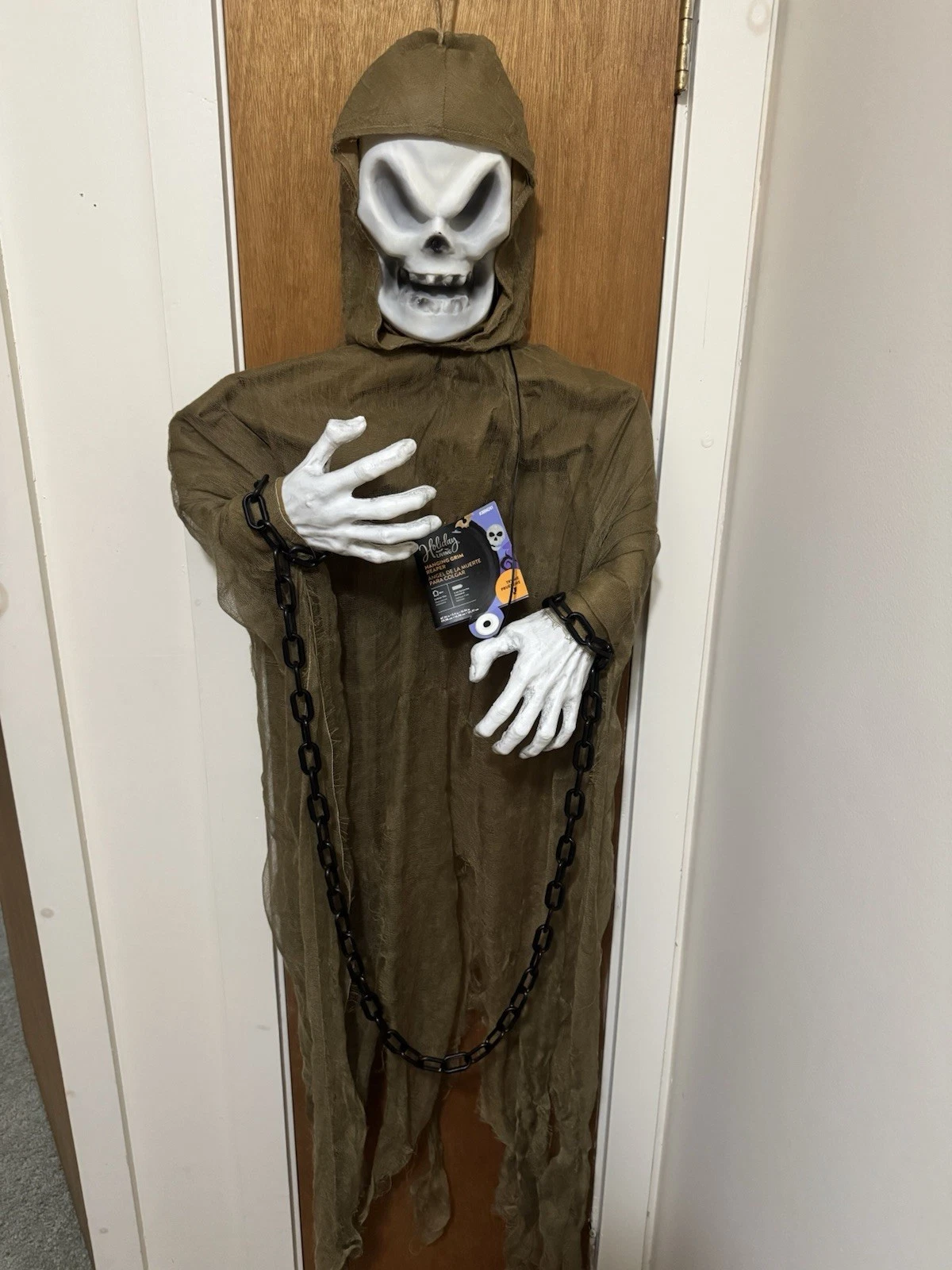 Gemmy Halloween Animated Hanging Grim Reaper Shaking Spirit Remake Brand New Tag