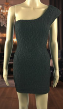 Symphony One Shoulder Black Metallic Bodycon ...