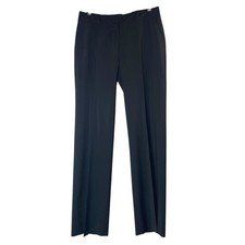CHRISTIAN DIOR by John Galliano Black Wool Straight-Leg Trousers Made In Italy