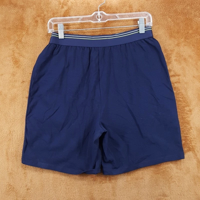 Pantalones Cortos para Dormir LACOSTE Para Hombres Pequeños Azul Algodón Elástico Logo Cintura Banda Salón Foto 4 de 4