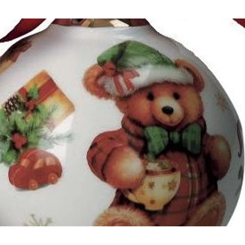 Palla di Natale Ceramica BRANDANI Coccole Orsetto Decorazione Albero 10 cm, fotografia 6 di 9