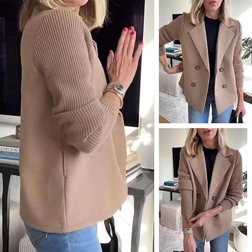 Bomia Sweater Blazer, Bomia Jasier Casual Blazer Sweater, Women's Lapel Button - Image 3 of 4