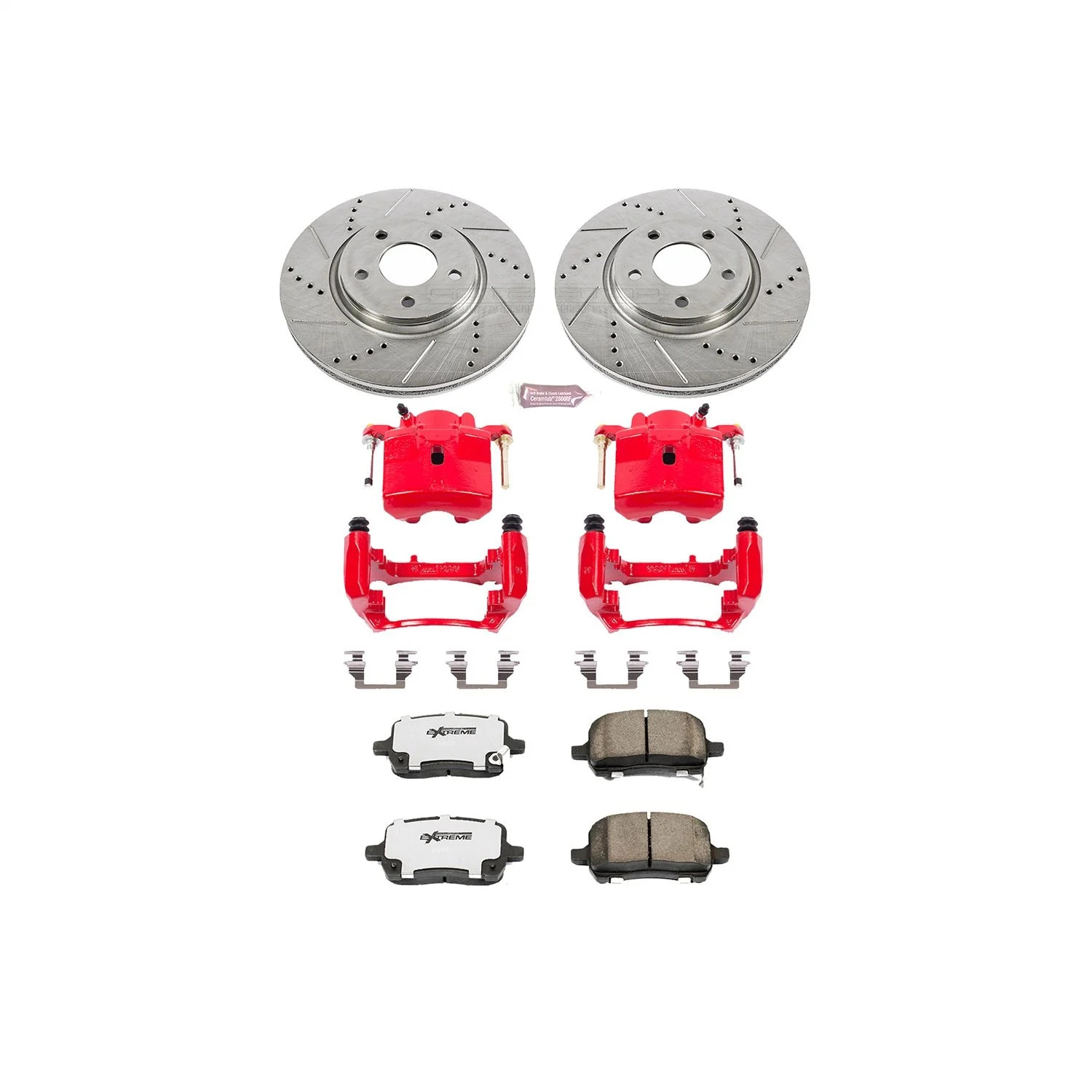 Power Stop KC1610A-26 Street Warrior Brake Upgrade Kit Cross-Drilled and Slotted
