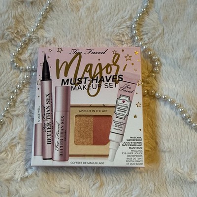 Too Faced  Major Must-Haves Makeup  Set Liner Mascara Hangover Primer Blush Duo