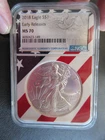 2018 $1 American Silver Eagle NGC MS70 Early Releases Flag Core #4650423-149