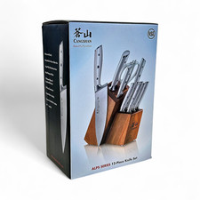 Cangshan Alps Series 12-Piece German Steel Forged Knife Set w Acacia Wood Block