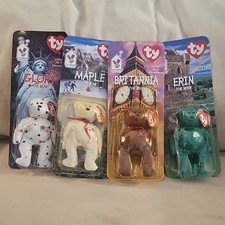 Ty McDonalds Beanie Babies Glory, Maple, Britannia, Erin Bears Set of 4 1999