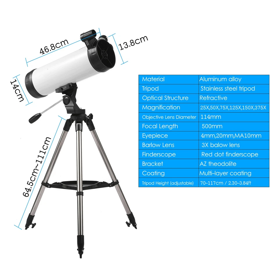 1-375X Astronomical Telescope High Power Monocular Telescope Refractor JXKQ - Image 2 of 4