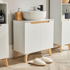 Under Sink Basin Unit Bathroom Storage Cupboard Shelving Furniture Unit
