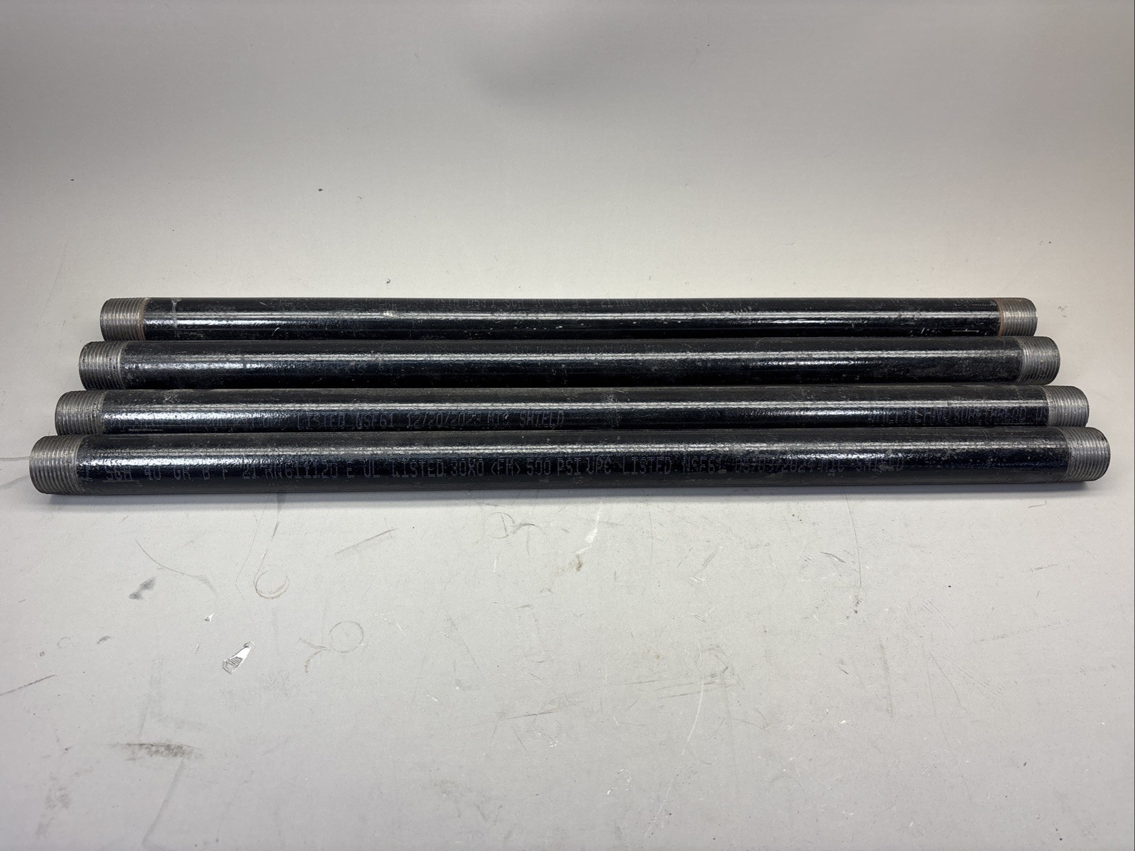 2ft SCH 40 Steel Seamless Pipe Nipple Threaded Black ASTM A53