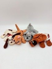 Vintage Pound Puppies Plush Dogs Cats Kittens Orange Hound Gray Bundle 4 PCS
