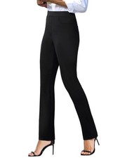 Women's Stretchy Yoga Dress Pants High Waisted Straight Leg Casual Work Busin...