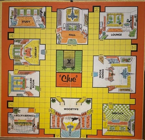 Vintage CLUE 1963 Parker Brothers Classic Detective Board Game Mystery