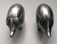 D.P. Carter Sculptor 2 Rare 1970s Aluminium Silver Pigs.