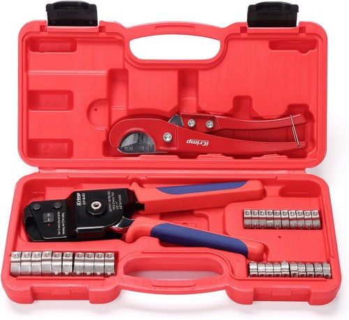 iCrimp One-Hand PEX Cinch Crimp Tool Kit 3/8"-1" w/ Clamps & Cutter