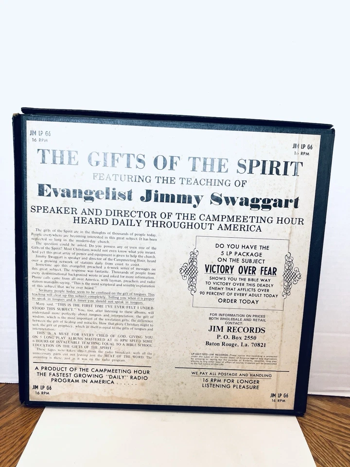 Jimmy Swaggart Evangelist 5 Album Set Gifts Of The Spirit 33.5 Long Play Read - Image 4 of 4