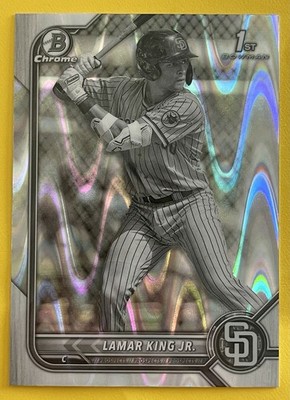 2022 Bowman Draft - Chrome Lamar King Jr. #BDC-143 Black & White RayWave...
