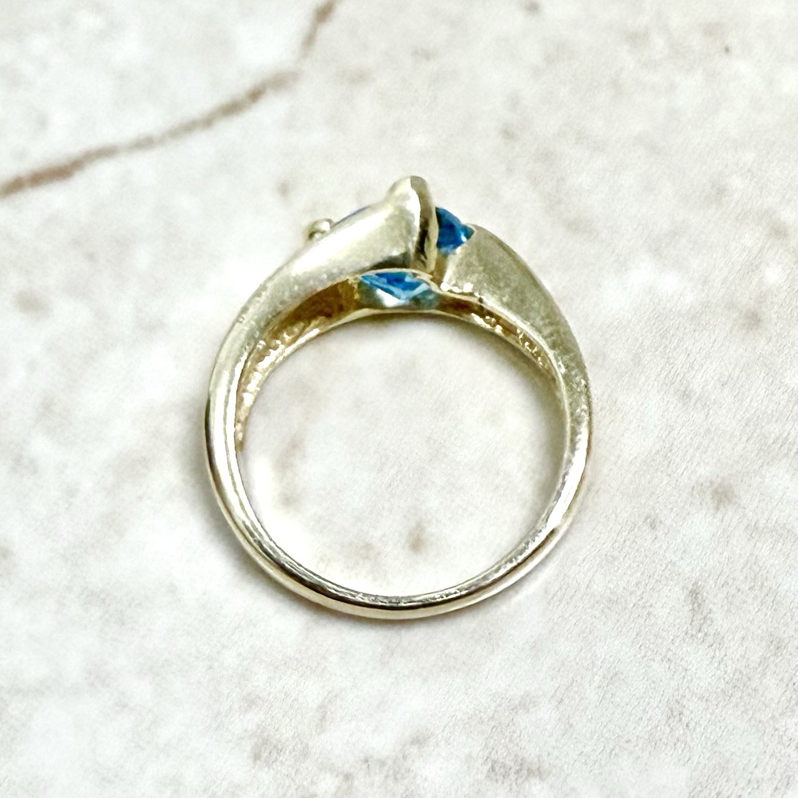 Solid 14K Gold Blue Topaz Ring - Solid 14K Yellow… - image 10