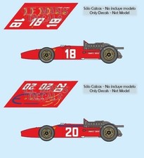 Stickers Ferrari 312 F1 Monaco GP 1967 1:32 1:24 1:43 1:18 Stickers Amon Bandini