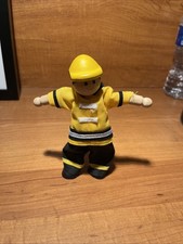 Plantoy Wooden Figure Firefighter Lot 9856 Yellow Uniform VGUC or cake topper